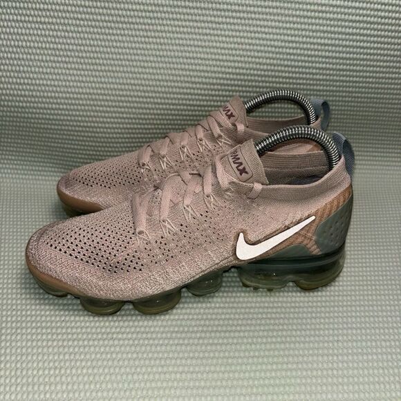 Nike Air Vapormax Flyknit 2 Shoes Womens Size 7.5 942843-203 Rose Gold Bio Beige - Picture 3 of 9